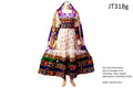 Afghan Traditional Dress In White Color With Finest Flower Embroidery
