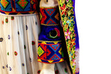 Afghan Traditional Dress In White Color With Finest Flower Embroidery