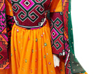 Pathani Long Dress Afghan Pashtun Singer Gown In Orange Color