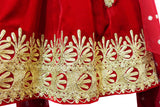 Buy Afghan Fashion Red Velvet Dress With Finest Floral Embroidery Work