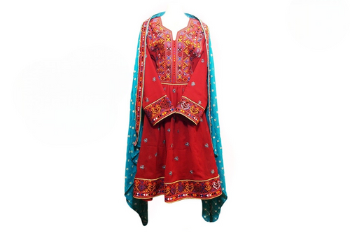 Pathani Dress In Dark Red Color Persian Bridal Clothes Afghan Clothing
