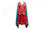 Pathani Dress In Dark Red Color Persian Bridal Clothes Afghan Clothing