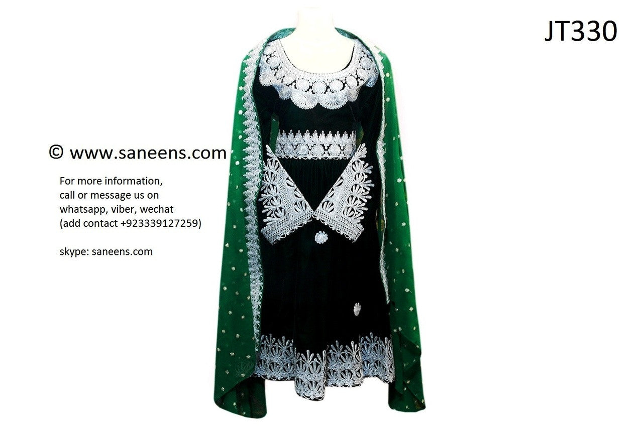 Persian Bridal Clothes Afghan Clothing In Black Velvet Muslim Costume