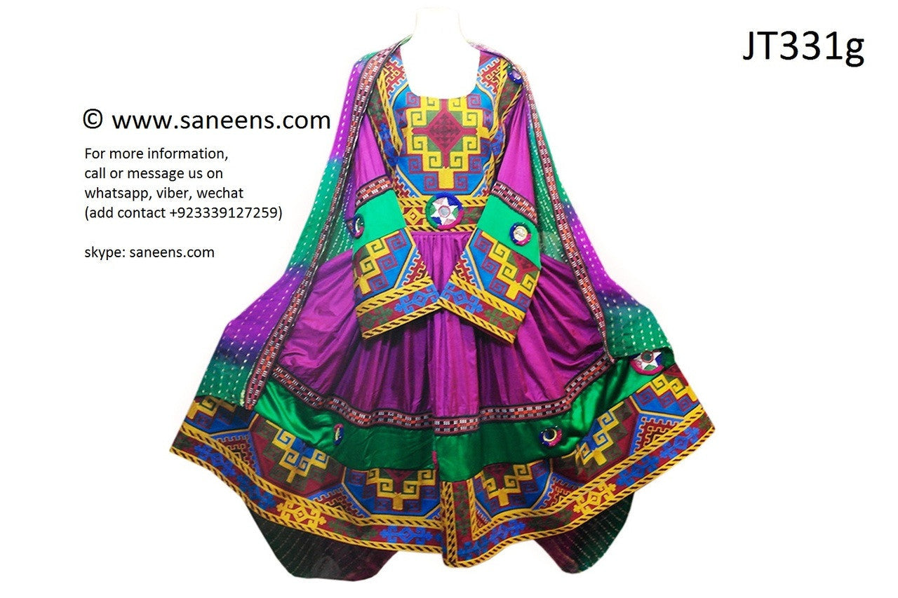 Buy New Afghani Dress In Purple Color Pashtun Bride Fashionable Clothes