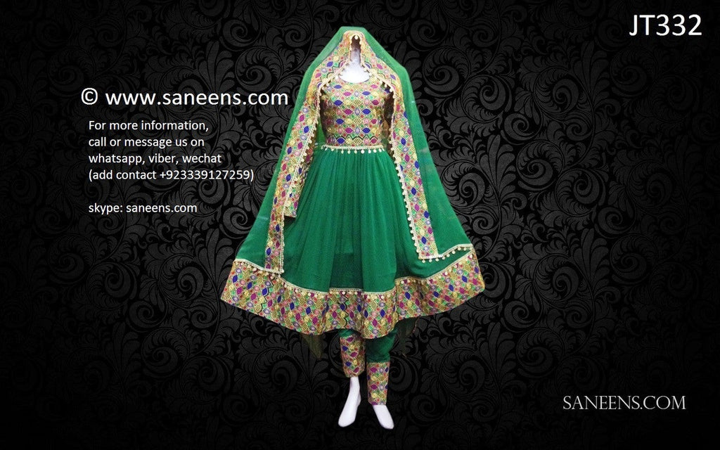 afghan clothes, pashtun bridal frock