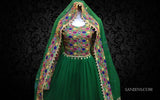 Traditional Green Afghan Pashtun Singer Attire - New Persian Design