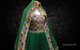 Traditional Green Afghan Pashtun Singer Attire - New Persian Design
