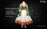 Afghan Gown Persian Fashion Long Dress In White Color Muslim Costume