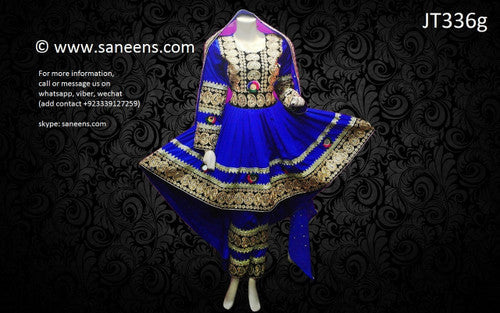 High Low Design Afghani Gown Traditional Pashtun Bridal Clothes Frock