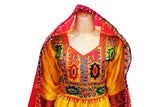 Traditional Afghan Clothes In Yellow Color Persian Aroosi Dress Online