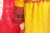 Traditional Afghan Clothes In Yellow Color Persian Aroosi Dress Online