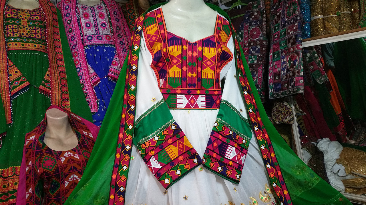 pashtun women long dress