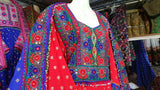 Afghan Fashion Dress Pashtoon Bridal Clothes In Red And Blue Color
