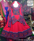 Afghan Clothes In Red Color Pakhtoon Nikkah Frock With Beads Work