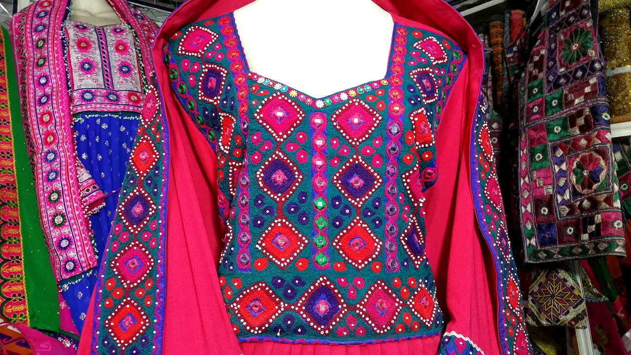 afghan fashion beads work dress