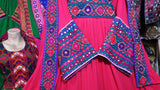 Afghan Clothes In Red Color Pakhtoon Nikkah Frock With Beads Work