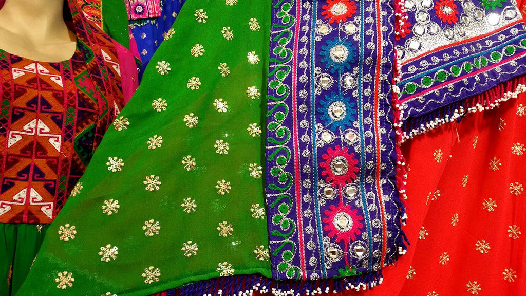 pashtun bridal dress in red color