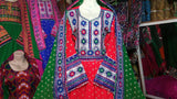 Buy Pashtun Nikah Event Dress Afghan Fashion Dress In Red Color