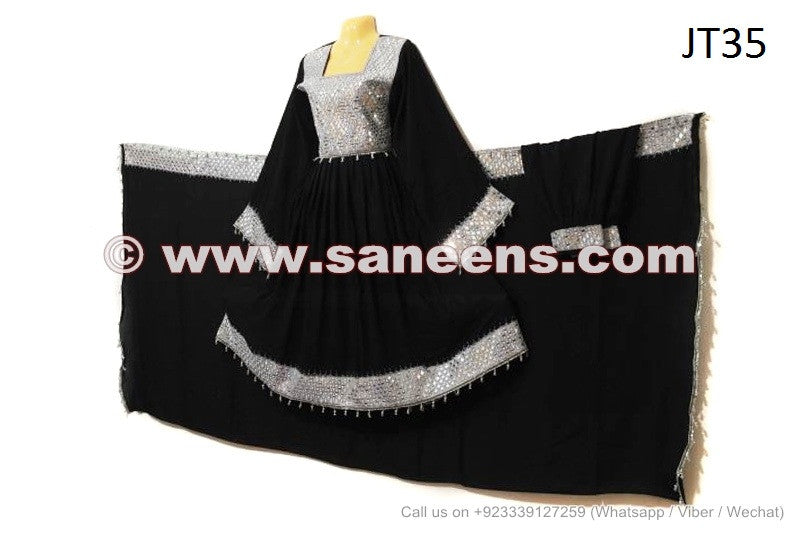 afghan costumes with mirrors embroidery work