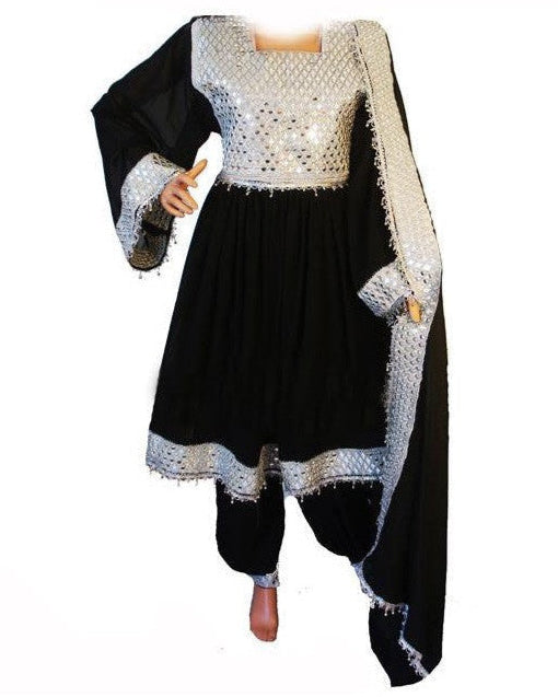 afghan kuchi mirrors work dress