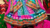 Afghan Clothes Wedding Event Dress In Multi Color With Mirrors Work