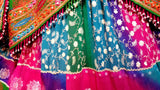 Afghan Clothes Wedding Event Dress In Multi Color With Mirrors Work