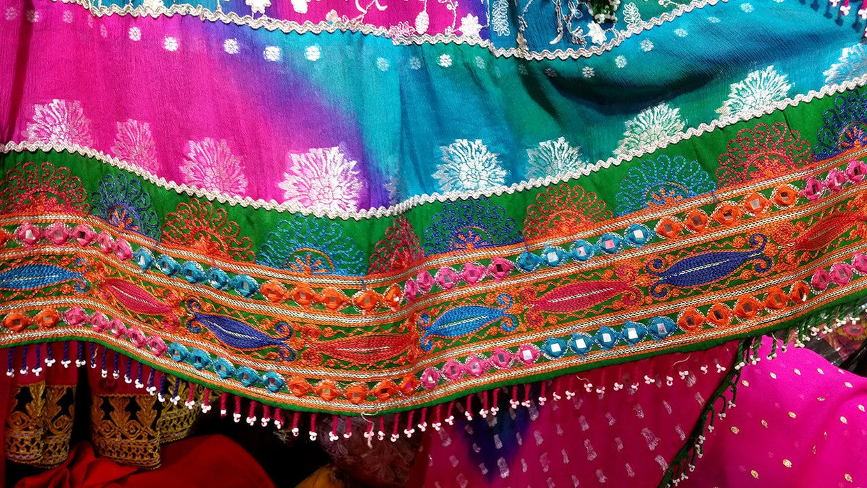 mehndi night afghani dress with lot of mirrors work