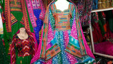 Afghan Clothes Wedding Event Dress In Multi Color With Mirrors Work