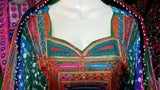 Afghan Clothes Wedding Event Dress In Multi Color With Mirrors Work