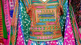 Afghan Clothes Wedding Event Dress In Multi Color With Mirrors Work
