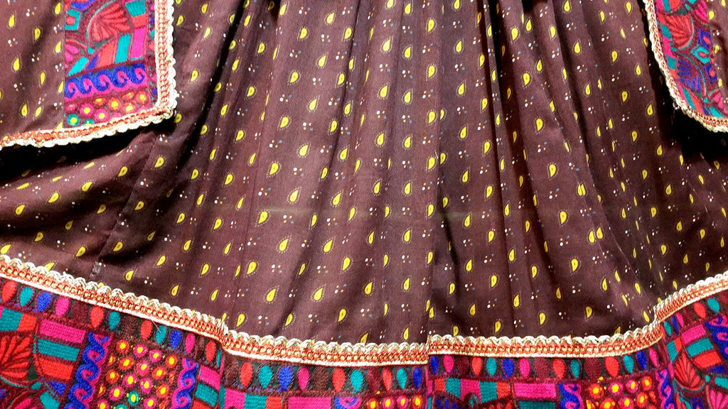 burgundy color afghan dress
