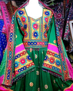 pathani dress in green color