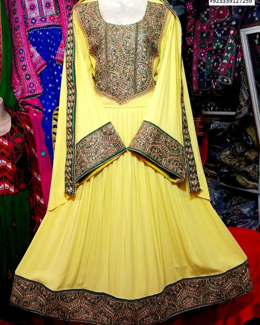 afghan clothes in yellow color