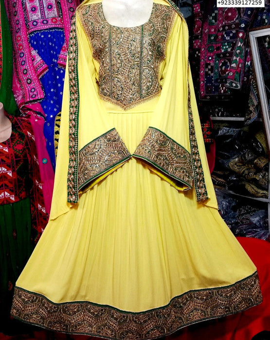 afghan clothes in yellow color