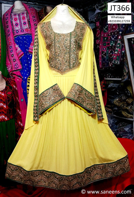 Elegant Afghan Bridal Embroidered Dress