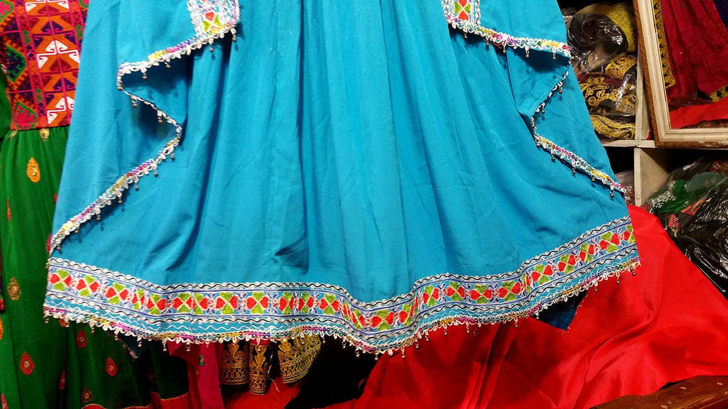pashtun bridal clothes in blue color