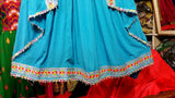 Afghan Pathan Girl Light Blue Dress For Wedding Event