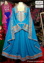 Afghan Pathan Girl Light Blue Dress For Wedding Event