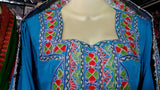 Afghan Pathan Girl Light Blue Dress For Wedding Event