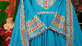 Afghan Pathan Girl Light Blue Dress For Wedding Event