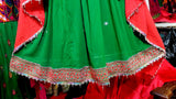 Wedding Event Afghani Dress In Green Color Traditional Pakhtoon Clothes