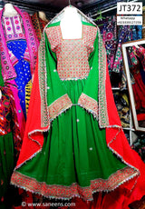 Wedding Event Afghani Dress In Green Color Traditional Pakhtoon Clothes
