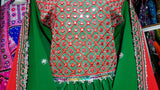Wedding Event Afghani Dress In Green Color Traditional Pakhtoon Clothes