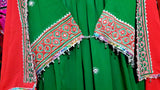Wedding Event Afghani Dress In Green Color Traditional Pakhtoon Clothes
