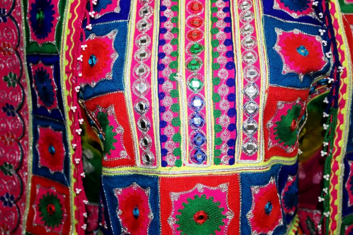 tribal beads work wedding costume