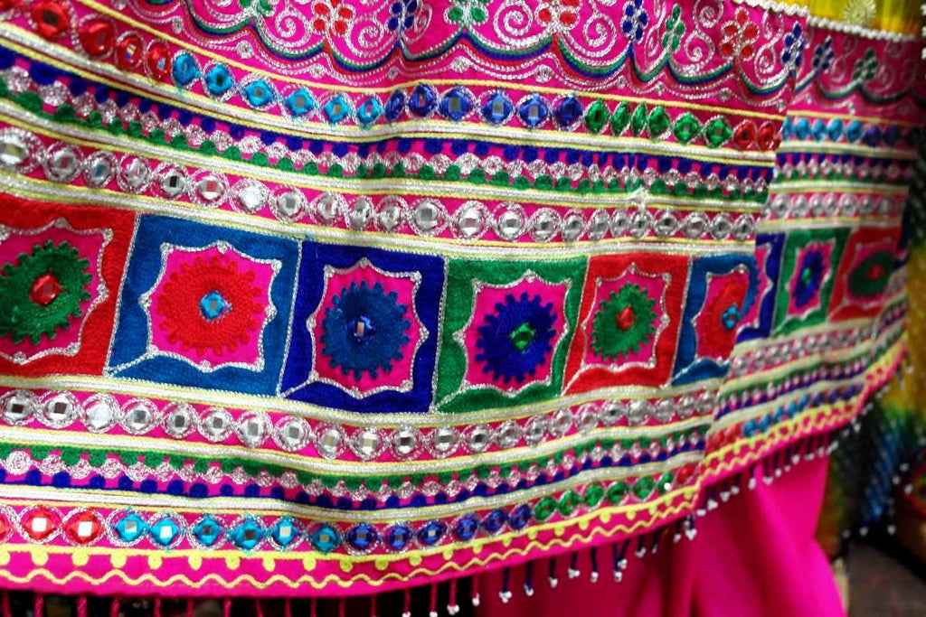 hand embroidered afghani couture
