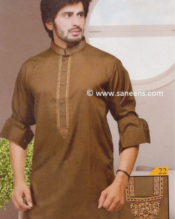pashtun men dress in brown color, pakistani clothes