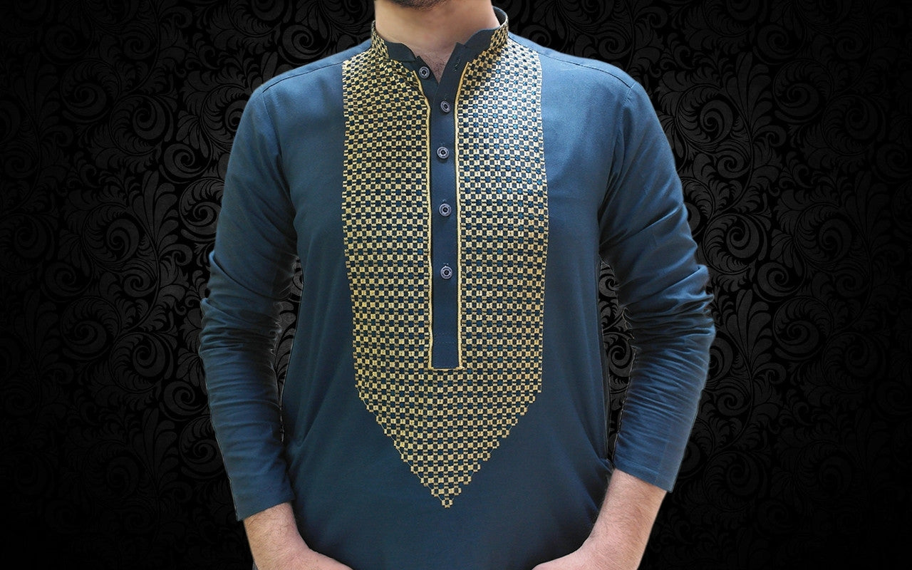dupatta dress Buy Navy Blue Embroidered Silk A-Line Gown With Dupatta Online in USA at $72.00