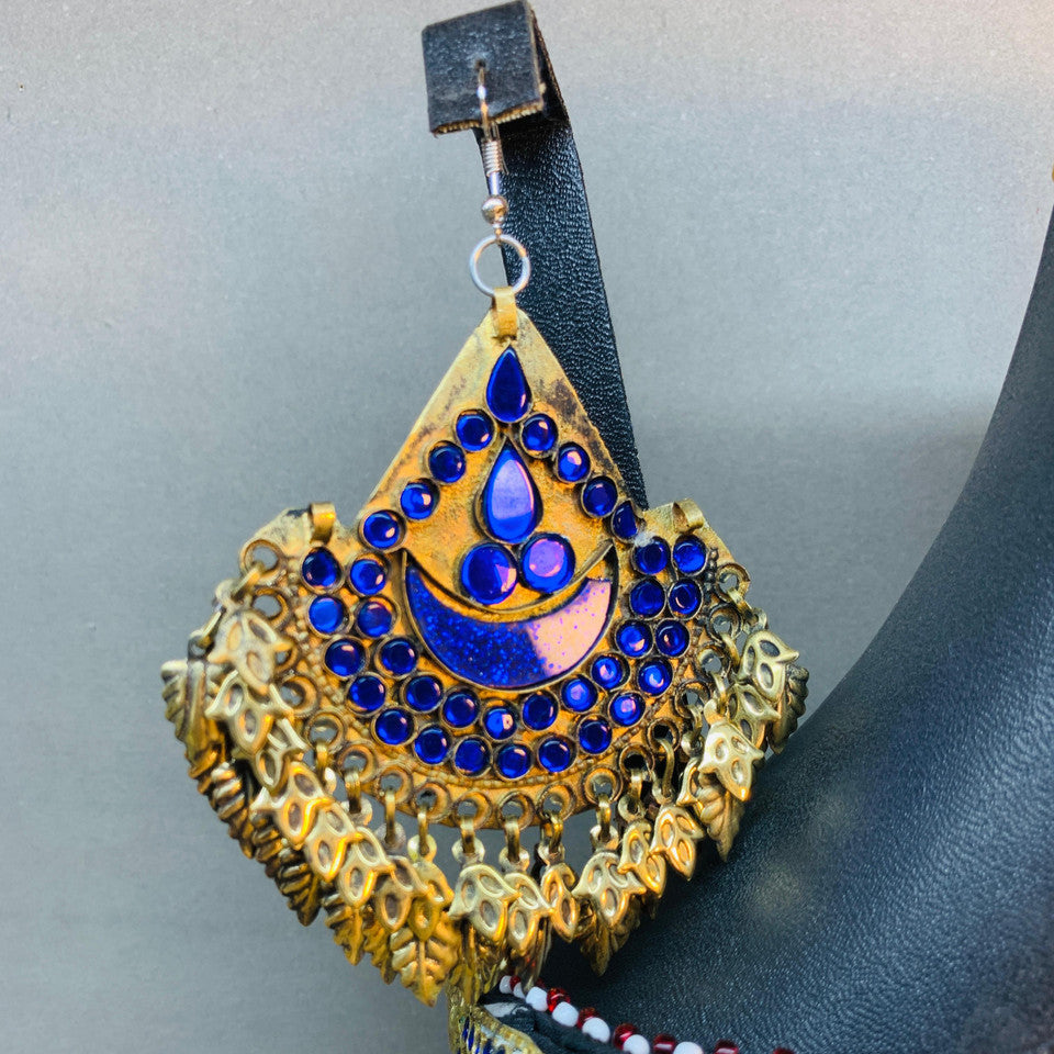 coin jewelry, Afghan earrings, ethnic jewelry set, 