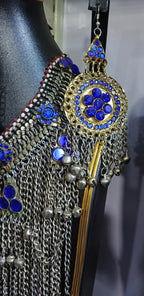 pashtun handmade choker earrings tika pendant